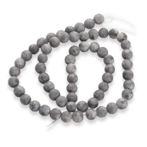 Koraliki Naturalny Czarny Larvikite, Matowe, Okrągłe, 4-4.5mm, otwór 1mm, około 80szt/36cm/nić (13WB28318)