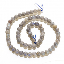 Koraliki Naturalny Łabradoryt Klasa A 6mm Kolor: Szary około 61szt/38cm/nic (13WB28323)