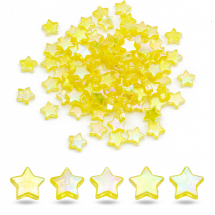 Намистини Еко Акрилові Прозорі АВ-Колір Зірка, Жовтий, 10x4мм, Отвір 1.5мм, близько 100шт/25г, (13WB28500)