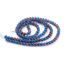 Koraliki Dwukolorowe Crackle Okrągły Średnica: 6mm Otwór 1.3-1.6m. Kolor: Niebieski około 127szt/76cm/nić (13WB28725)