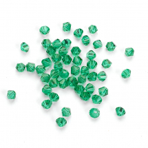Koraliki Szklo Imitacja Kryształu Bicone Fasetowanie 5301 Rozmiar: 3.5x4mm Otwór: 1mm Kolor: Zielony 50szt (13WB28728)