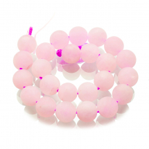 Koraliki Kwarc Naturalny Różowy, Matowe, Okrągłe, 8mm, około 20szt/17cm/sznur (13WB11340)