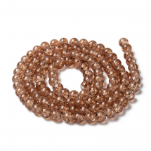 Koraliki Szklane Crackle Lakierowany 8mm Okrągły Kolor: Brązowy około 95szt/76cm/nić (3WB2834)