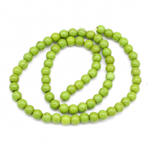 Koraliki Syntetyczny Turkus, Okrągłe, Barwione, Zielone, 6mm, otwór 1mm, około 67szt/40cm/sznur (3WB3136)