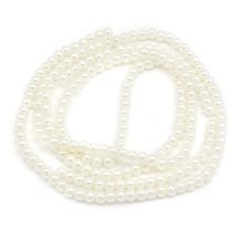 Koraliki Perła do Rzemiosła, Szklane, Błyszczące, Okrągły, Kość Słoniowa, 4-5mm około 185szt/75cm/nić (3WB3268)