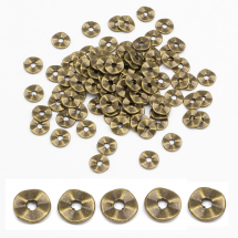 Koraliki Dystansowe, Przekładki, Biżuteria Stop, Skręcane, Styl Tybetański, Dysk, Brązowy, 7x1mm, 100szt (3WB3292)