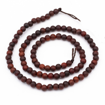 Koraliki Drewno Palisandrowe Barwione Okrągłe Brązowy, 4mm, Otwór: 1mm, około 93szt / 36cm / sznur (13WB18683)