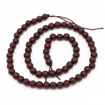 Koraliki Drewno Palisandrowe Barwione Okrągłe Brązowy, 6mm, Otwór: 1mm, około 64szt / 40cm / sznur (13WB18684)