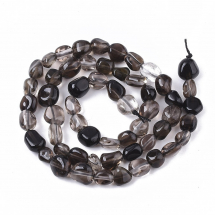 Koraliki Naturalny Kwarc Dymny, Bryłka, 5-11x5-8mm, 49szt / 38cm (13WB26313)