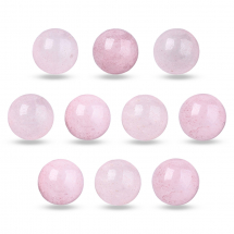 Kulki Naturalny Różowy Kwarc, Okrągłe, bez Otworu, 8 mm, 10 szt (13WB26318)