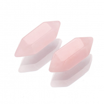 Naturalny Różowy Kwarc, Fasetowane, Dwustronne, Niebarwione, 20x9x9mm, Bez Otworu, 2 szt (13WB26480)