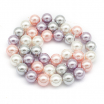 Перли Shell Pearl Клас А Круглий, Сірий, 8мм, Отвір 1мм, близько 48шт/40см/нитка, (14WB7418)