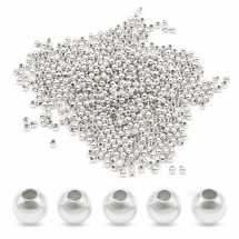 Koraliki Dystansowe, Przekładki, Żelazne, Okrągłe, Srebrny, 3.2x3mm, około 1000szt/50g (2WB27637)