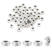 Koraliki Dystansowe, Styl Tybetański, Pączek, Stop, Srebrny, 6x2mm, 50szt (2WB27704)