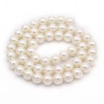 Perły Koraliki Szklane, Błyszczące, Ekofarba, Okrągłe, 8mm, 50szt/40cm/sznur (2WB27890)