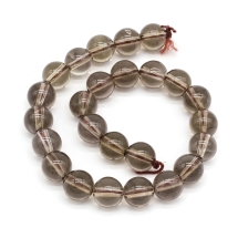 Koraliki Naturalny Kwarc Dymny, Szary, 8mm, około 24szt/20cm/sznur (2WB30814)
