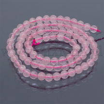 Koraliki Naturalny Kwarc Różowy, Okrągłe, 4mm, około 80szt/34cm/nić ( 2WB30822)