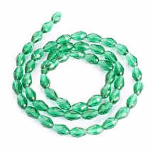Koraliki Szklane Kropla Fasetowany Zieleń Morska 11x8mm 57szt/67сm/sznur (5WB7128)