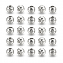 Koraliki Dystansowe, Stal Nierdzewna, Okrągłe, 3x2mm, otwor 1.5mm, 25szt (13WB17408)