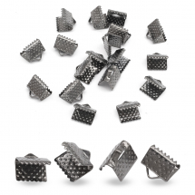 Концевики Затискачі для Стрічок, Залізні, Колір: Збройна Сталь, Розмір: 8х6х5мм, Отвір 2мм, (5WB4265)