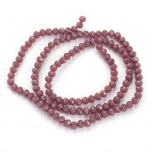 Koraliki Szkło, Rondelle, Ciemny Róż, 3x2mm, 119szt / 33.5cm / sznur (13WB19317)