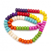 Koraliki Syntetyczny Turkus Rondelle, Barwione, Mieszane, 8x5mm, otwór 1mm, około 80szt/40cm/sznur (13WB11469)