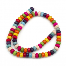 Koraliki Syntetyczny Turkusowe, Barwione, Mix, 8x5mm, Otwór 1mm, około 80szt/40cm/sznur (13WB11470)