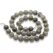 Koraliki Naturalny Labradoryt, Okrągłe, 6mm, Otwór: 1mm, około 31szt / 19cm / sznur (13WB11648)