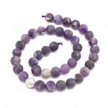 Koraliki Naturalny Kamień Ametyst, Okrągłe Matowe, 10mm, Otwór: 1mm, około 36szt/36cm/sznur (13WB11921)