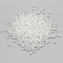 Koraliki Akrylowe Imitacja Perły, Błyszczące Okrągłe, Białe, 4mm, około 850szt/25g, (2WB30268)