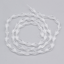 Koraliki Szklane Fasetowane Bicone, Bezbarwny, 8x4x4mm, Otwór: 1mm, około 68szt / 56cm / sznur (2WB30342)