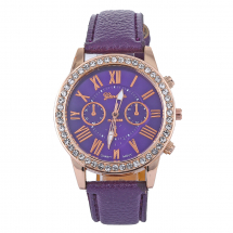 Zegarek Kwarcowy ze Cyrkoniami, Geneva SW Purple, 40mm, 1szt (13WB16627)