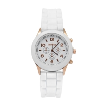 Zegarek Kwarcowy Geneva Silicon White RG, Wodoodporny, 38mm, 1szt (13WB26266)