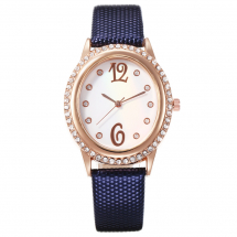 Zegarek Kwarcowy ze Cyrkoniami, Blue, 33~37mm, 1szt (13WB23810)