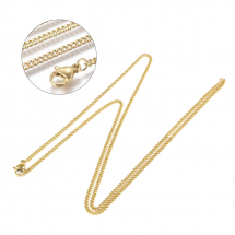 Naszyjnik Łańcuszek Stal Nierdzewna do Rękodzieła i Biżuterii, Złoto, Zapięcie Karabińek-Łobster, 60cm, 1szt (13WB22659)