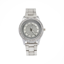 Zegarek Kwarcowy ze Cyrkoniami, Quartz SP Silver, Wodoodporny, 40mm, 1szt (13WB25605)