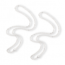 Намисто Ланцюг Якірне Плетіння, Залізна, Готова Основа, Застібка Карабін-лобстер, Непаяна, Колір: Срібло, Довжина 45см, (13WB28563)