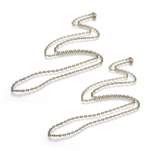 Naszyjnik Łańcuch, Kotwiczny Splot, Żelazo, Zapięcie Karabinek-Lobster, Kolor: Antyczny Bronze, 45cm, 2szt (13WB28565)