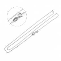 Srebro 925, Naszyjnik Łańcuszek Rodowany, Zapięcie Kółko, 45.7cm/1mm, 1szt (13WB26519)