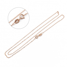 Srebro 925 Naszyjnik Łańcuszek Rolo, Zapięcie Kółko, Różowe Złoto, 45.7cm/1mm, 1szt (13WB26526)