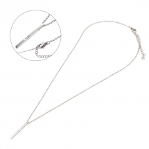 Naszyjnik Łańcuszek z Zawieszką Bar, Stal Nierdzewna z Cyrkoniami, 45cm, 1szt (13WB22200)