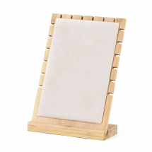 Stojak na Naszyjniki, z Bambusa, do Rękodzieła i Biżuterii, Lniany, 24.5x17.5x1.6cm, 1szt (13WB25105)