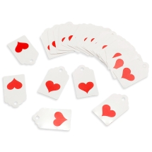 Zawieszki, Etykiety Papierowe do Prezentów, Rysunek Serce, Biały, 50x30x0.4mm, 100szt (13WB25113)