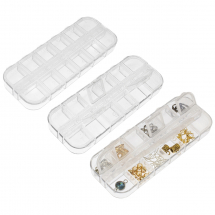 Pojemnik Organizer na Koraliki i Akcesoria do Rękodzieła, 12 Przegródek, 13×5×1.5cm, 3szt (13WB25402)