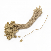 Sznurek Konopny z Plastikowym Zapięciem do Etykiet i Metek, 180x1mm, Zapięcie 9.5x8x4mm i 8x3x2.5mm, 100szt (13WB21593)