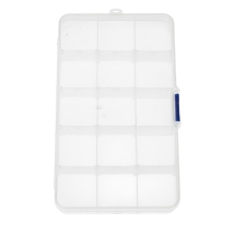 Pojemnik na Koraliki, Plastikowy, 17.5x10.2x2.2cm, 15 przegródek, 1szt (13WB23494)