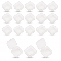Pojemnik na Koraliki, Plastik, Bezbarwny, Prostokątny, 4.2x3.8x1.8cm, 18szt/zestaw (13WB23528)