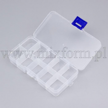 Pojemnik na Koraliki, 10 przegródek, Plastikowy, 13x7x2.3cm, 1szt (13WB23540)