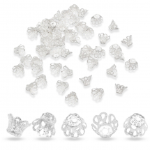 Stożek Nakładki na Koraliki Żelazo 12х8mm Kolor: Srebro 50szt/opakowanie (5WB4511)