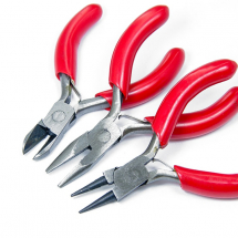 Zestaw Narzędzi Jubilerski, Stal, Blistr: Szczypce, Szczypce okragle, Obcinaki, Czerwony, 22.5x8x1.5cm, 3szt (14WB8004)